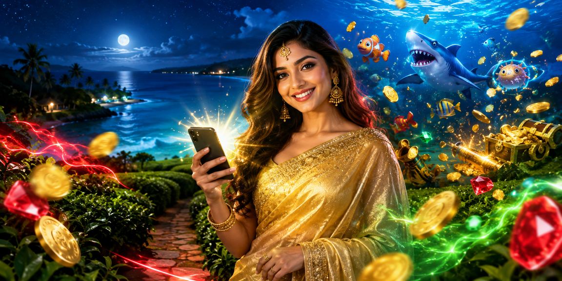 সেন্ট মার্টিন দ্বীপে ek33 ফিশিং গেম উপভোগ করছেন একজন নারী ব্যবহারকারী